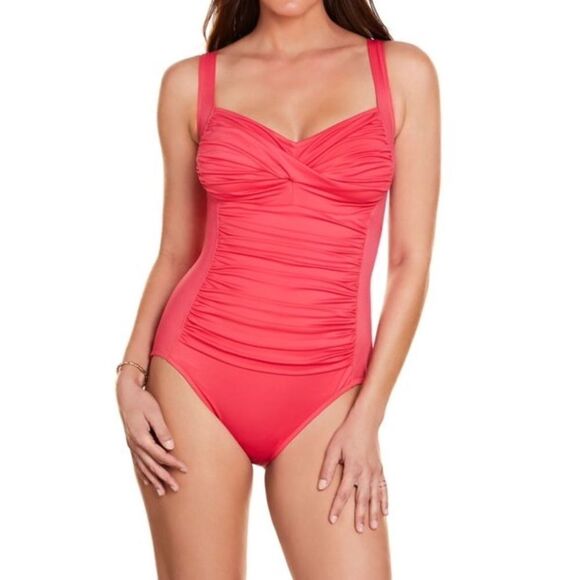 Trimshaper Pink Avery Control Tank One Piece Swimsuit - Picture 1 of 7